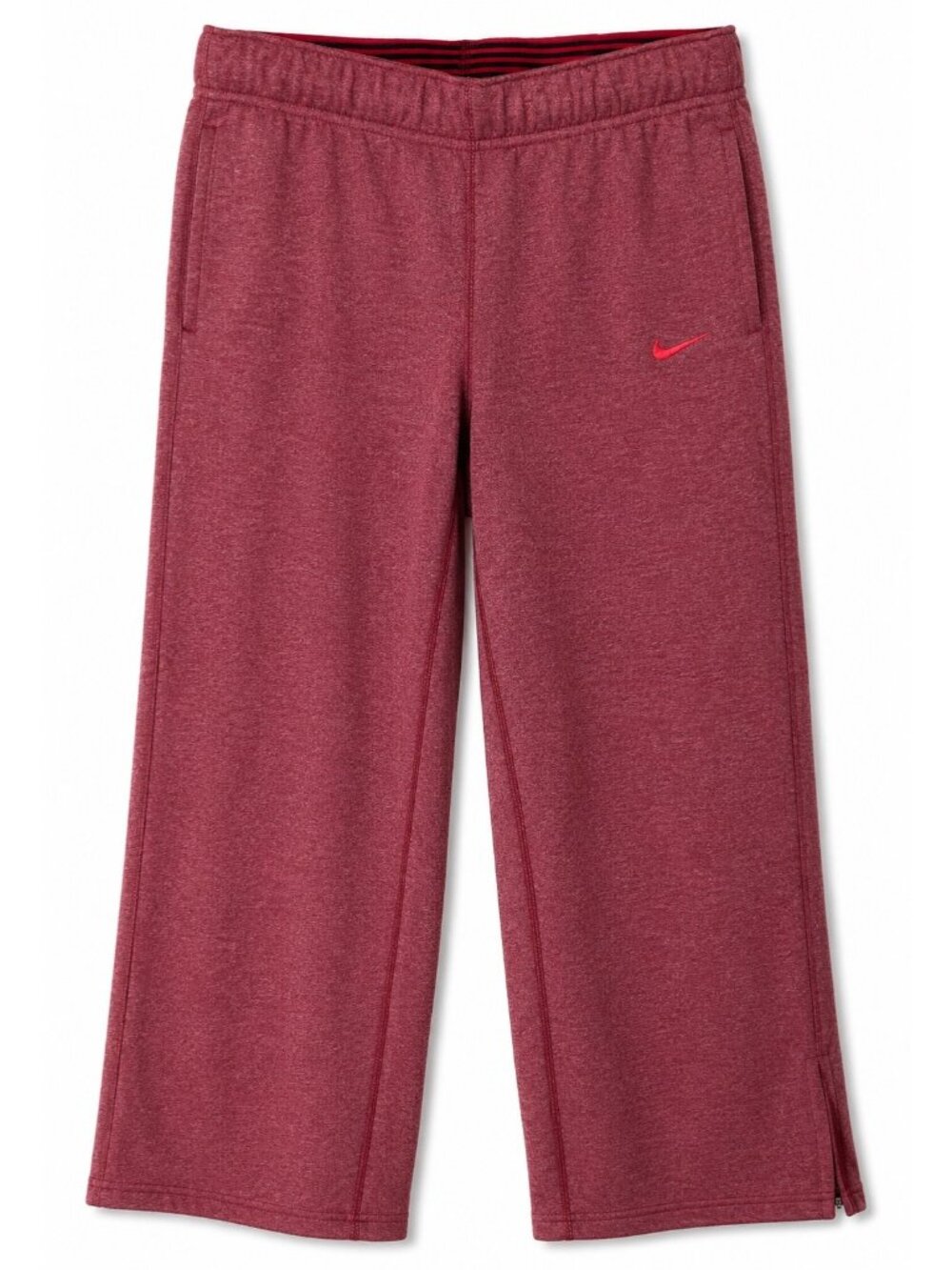Nike Therma-FIT Women’s Large Fleece Pants Burgundy Red Wide Leg